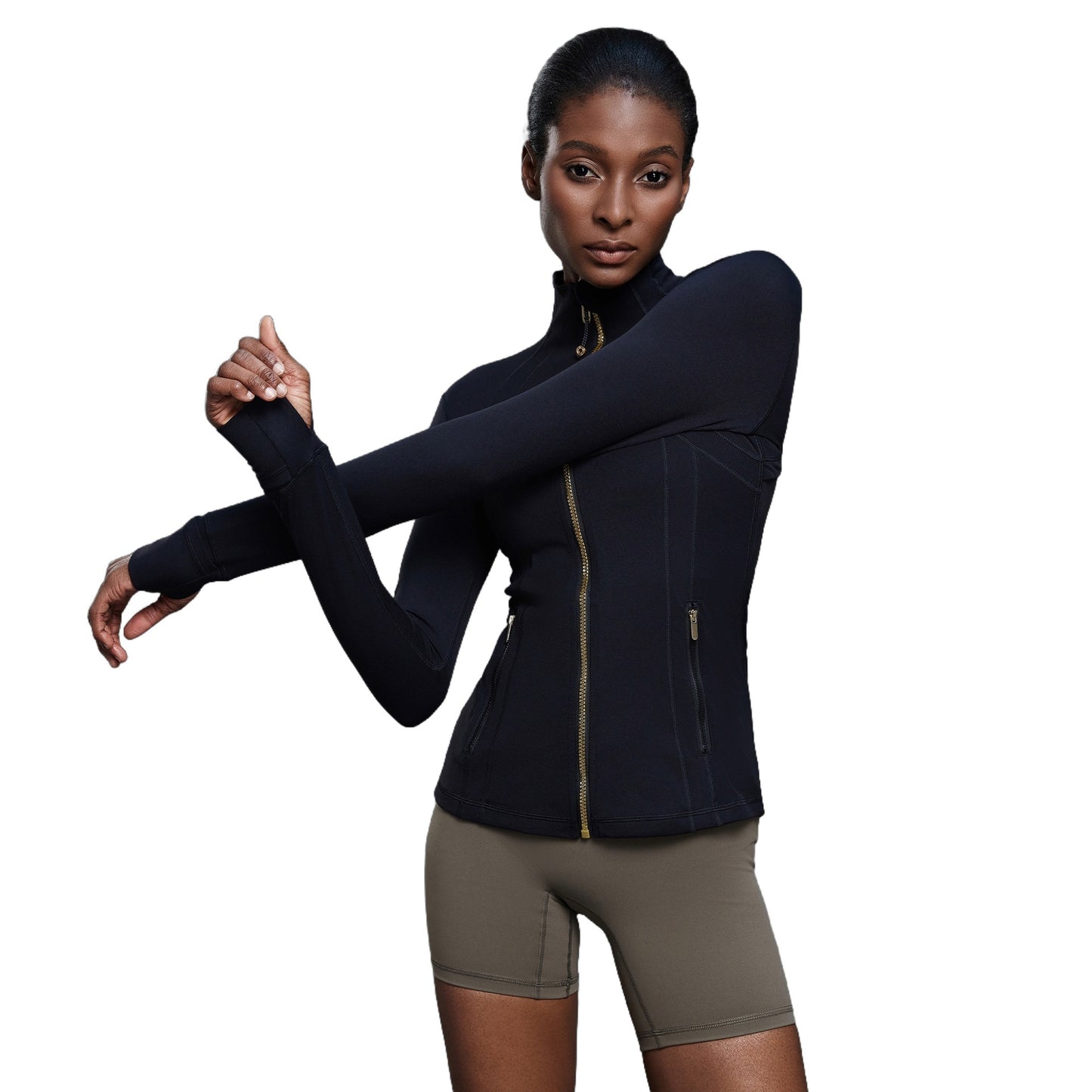 Windproof Stand Collar Yoga Clothes Running Sports Fitness Jacket - Craftklart.store