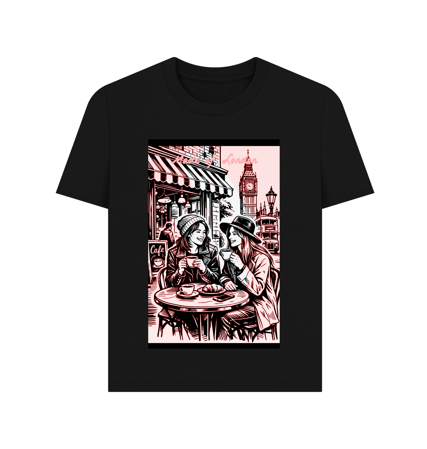 Black Printed T-shirt Front