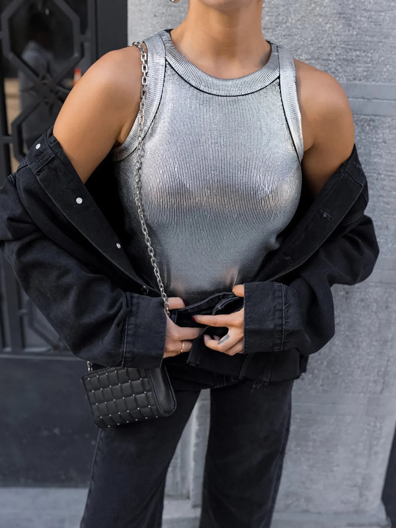 Ribbed Round Neck Tank - Premium sleeveless from Trendsi - Just $27.53! Shop now at Craftklart.store