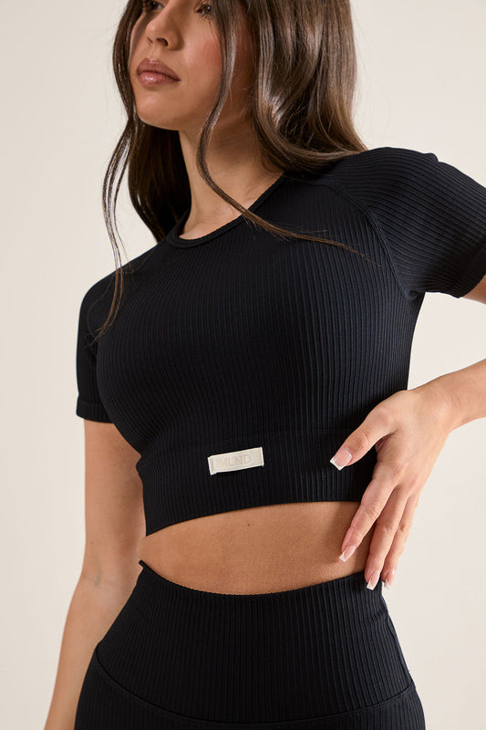 Ribbed Seamless Crop Tee - Craftklart.store