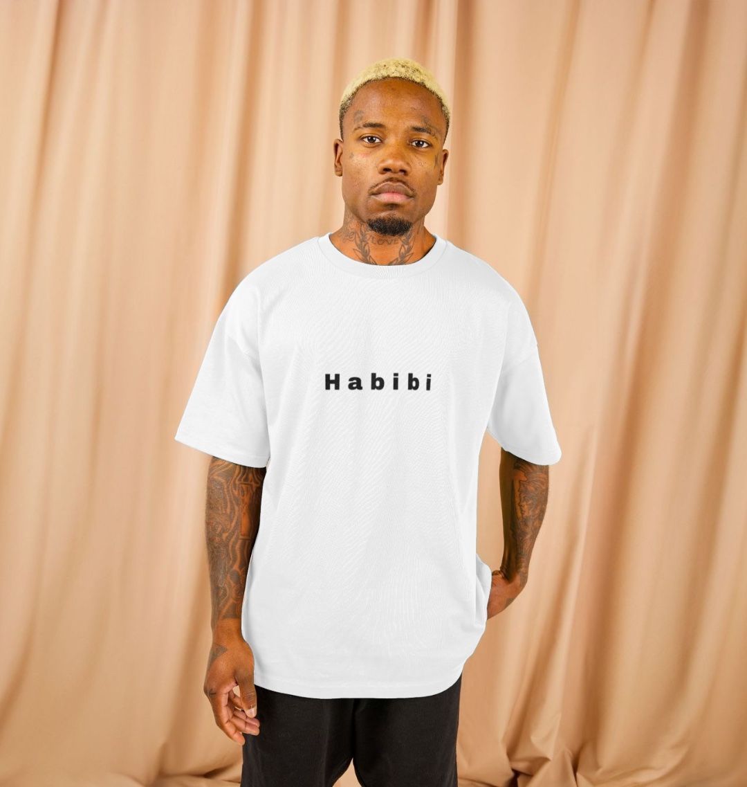 Men’s oversize Organic Cotton T Shirt, Riyadh theme on rear print - Premium T-Shirt from Craftklart.store - Just $33! Shop now at Craftklart.store