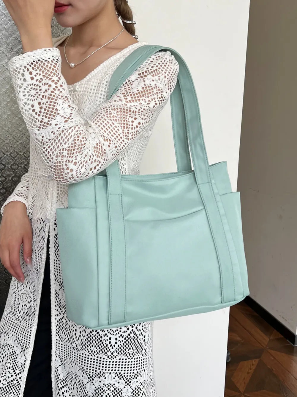 Oxford Cloth Tote Bag with Zipper - Premium from Trendsi - Just $19.05! Shop now at Craftklart.store