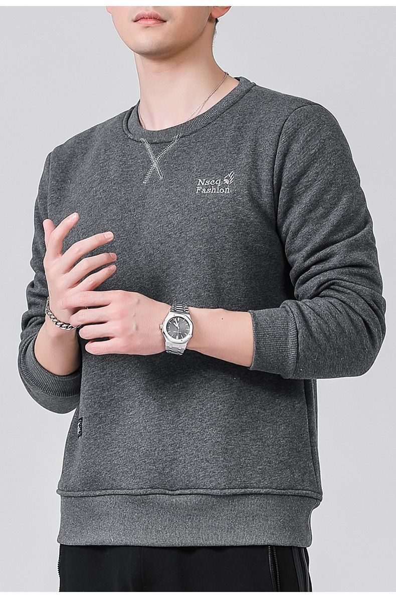 Fleece Lined Thick Round Neck Top - Craftklart.store