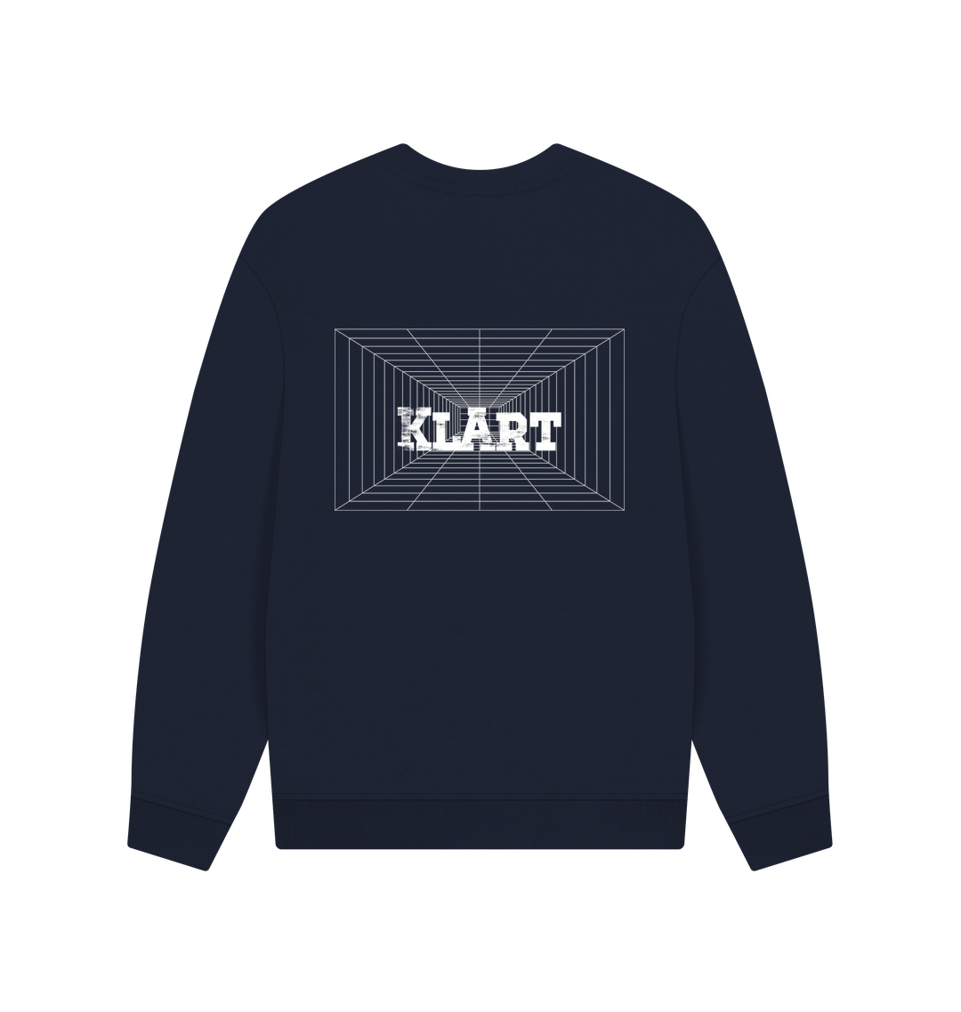 Navy Blue Printed Sweater Back