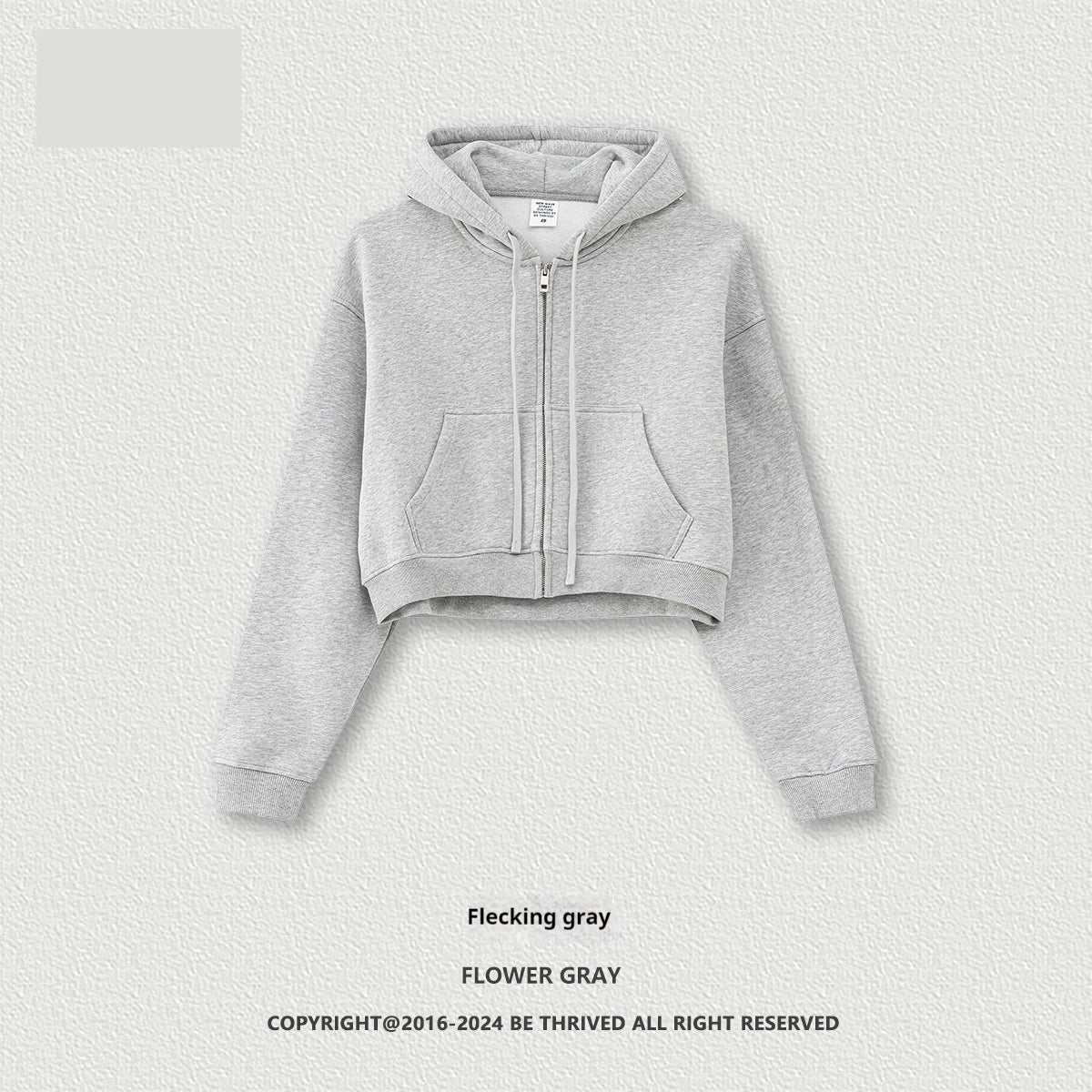 Retro Solid Color Hooded Sweater Zipper Jacket Loose Short - Craftklart.store