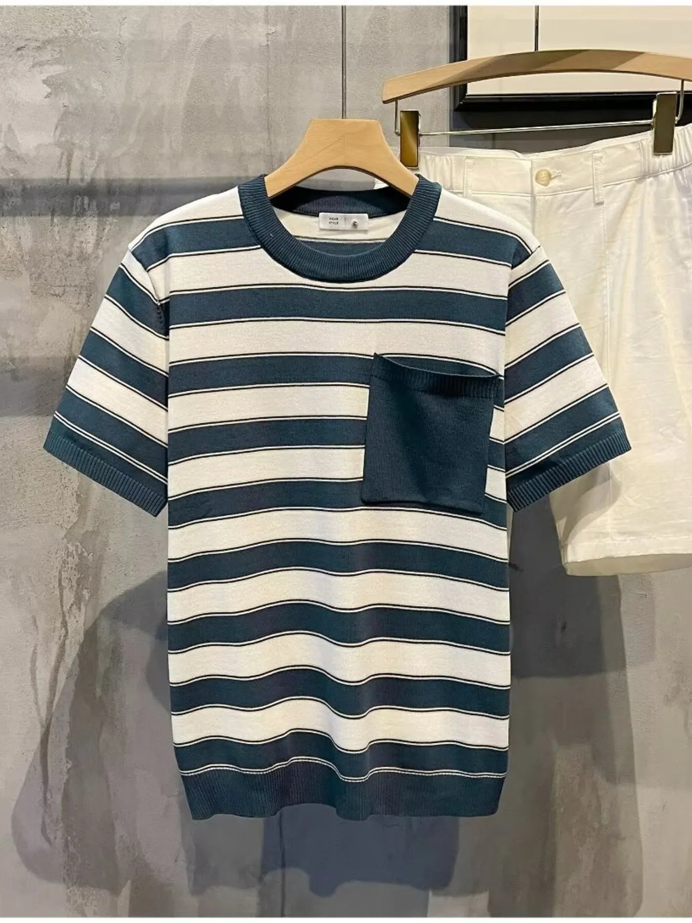 Men's Full Size Classic Striped Pocket T-Shirt Plus Size - Premium T-Shirt from Trendsi - Just $21.85! Shop now at Craftklart.store