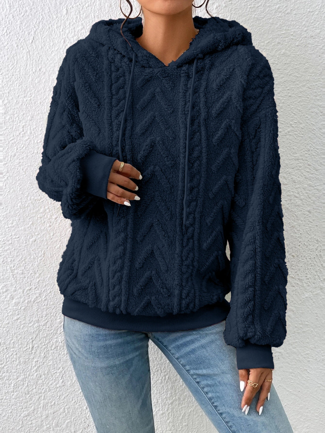 Drawstring Long Sleeve Hoodie - Premium Hoodies from Trendsi - Just $28.74! Shop now at Craftklart.store