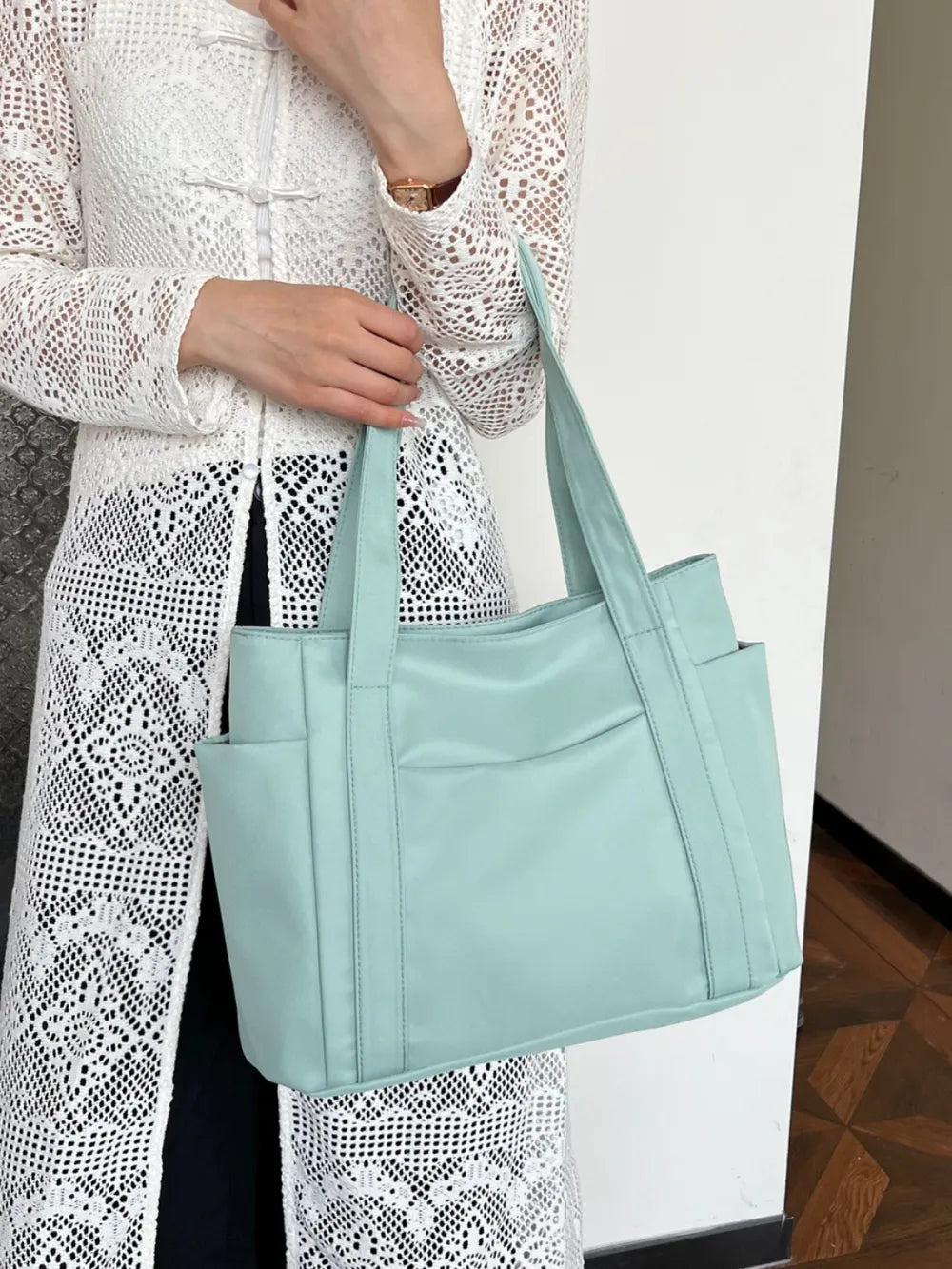 Oxford Cloth Tote Bag with Zipper - Premium from Trendsi - Just $19.05! Shop now at Craftklart.store