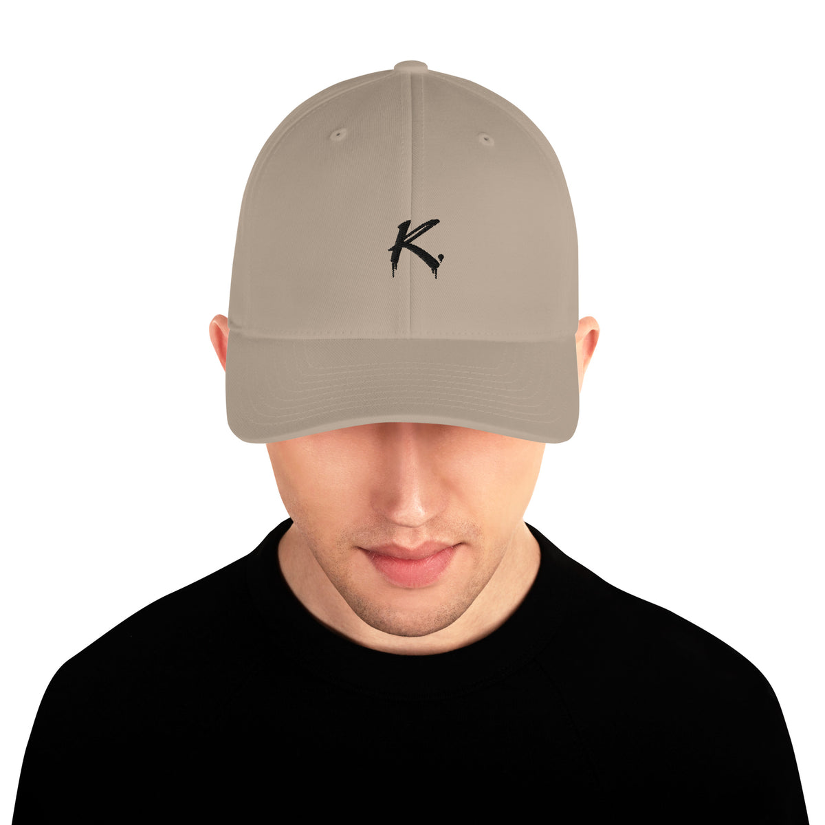 ODMPOD Urban Form UNSEEN Tones structured twill cap in khaki, showing front view with closed back and adjustable strap.