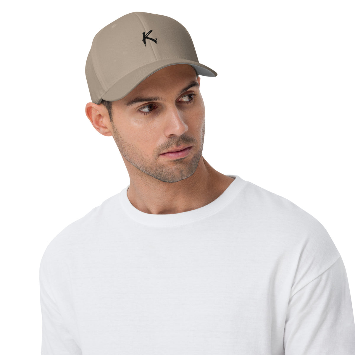 Khaki Urban Form UNSEEN Tones structured twill cap with closed back and curved brim, stylish accessories by ODMPOD.
