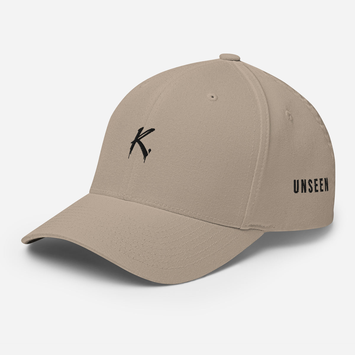 Khaki Urban Form UNSEEN Tones structured twill cap by ODMPOD, shown from the front with a closed-back design.