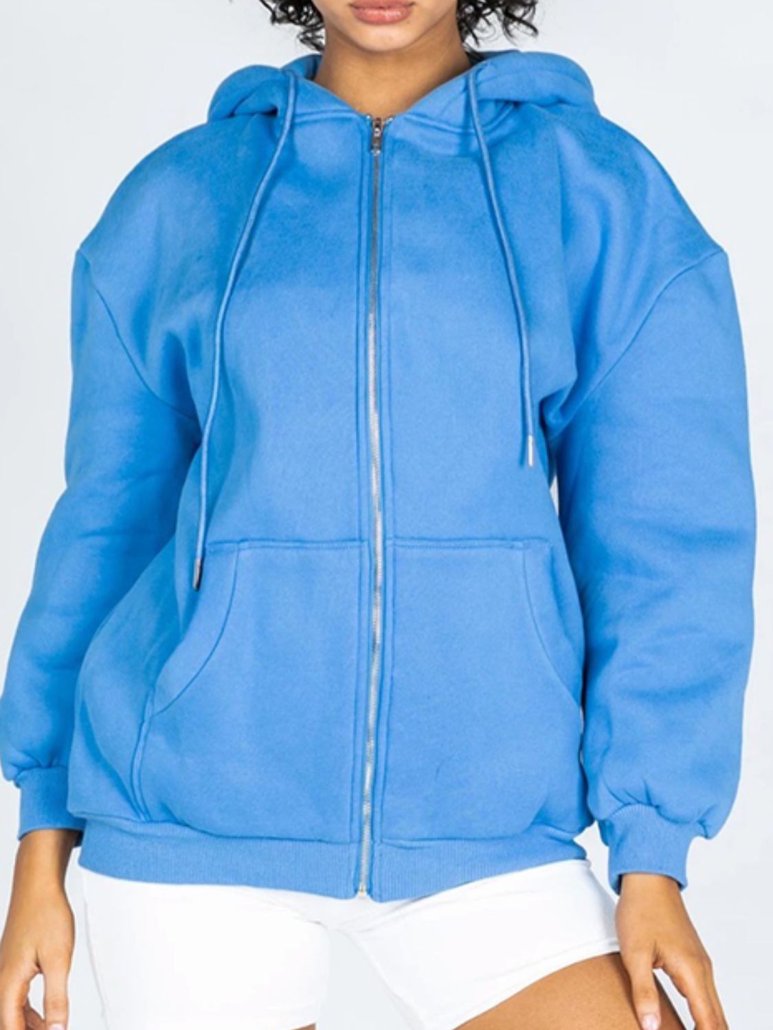 Women's Sumer Zip-Up Drawstring Hoodie - Premium Hoodie from Trendsi - Just $26.53! Shop now at Craftklart.store