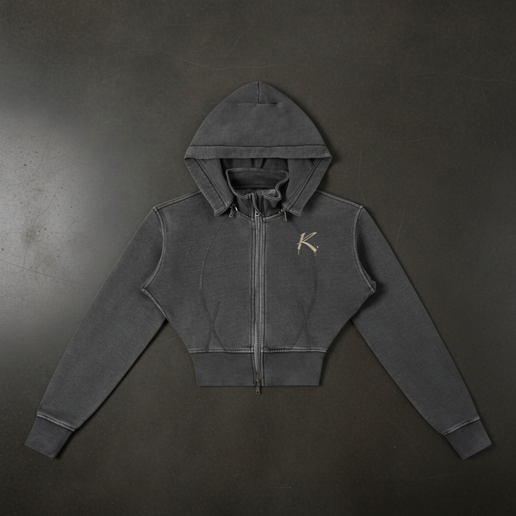 Vintage Washed Cropped Fleece Hoodie – Women's
