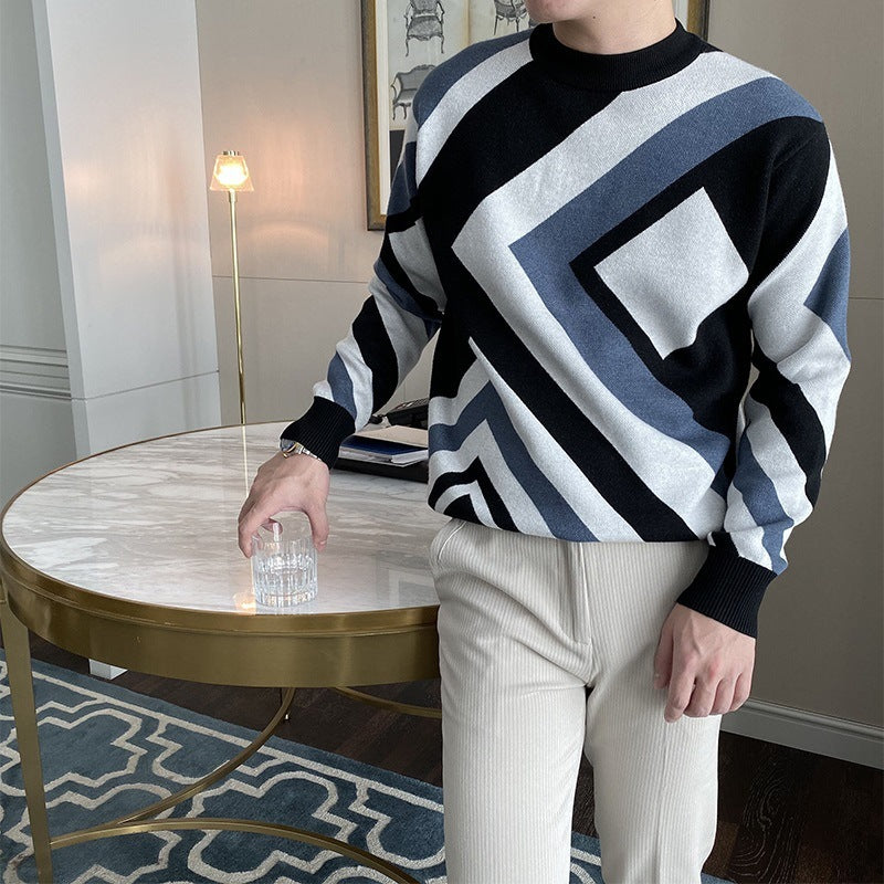 Personalized Trend Loose Round Neck Knit Men's Tops - Craftklart.store