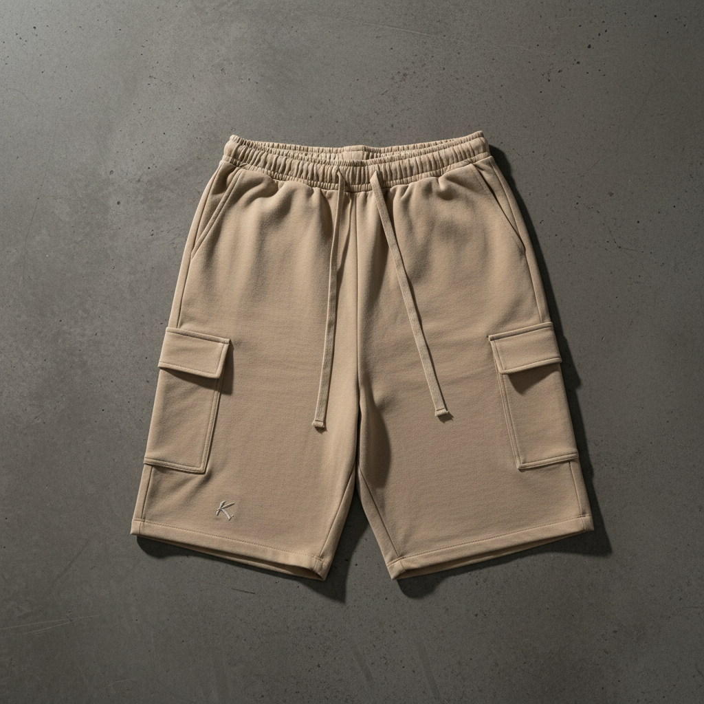 Unisex ODMPOD drawstring cargo shorts with multiple pockets, casual fit, and lightweight fabric, suitable for everyday wear.