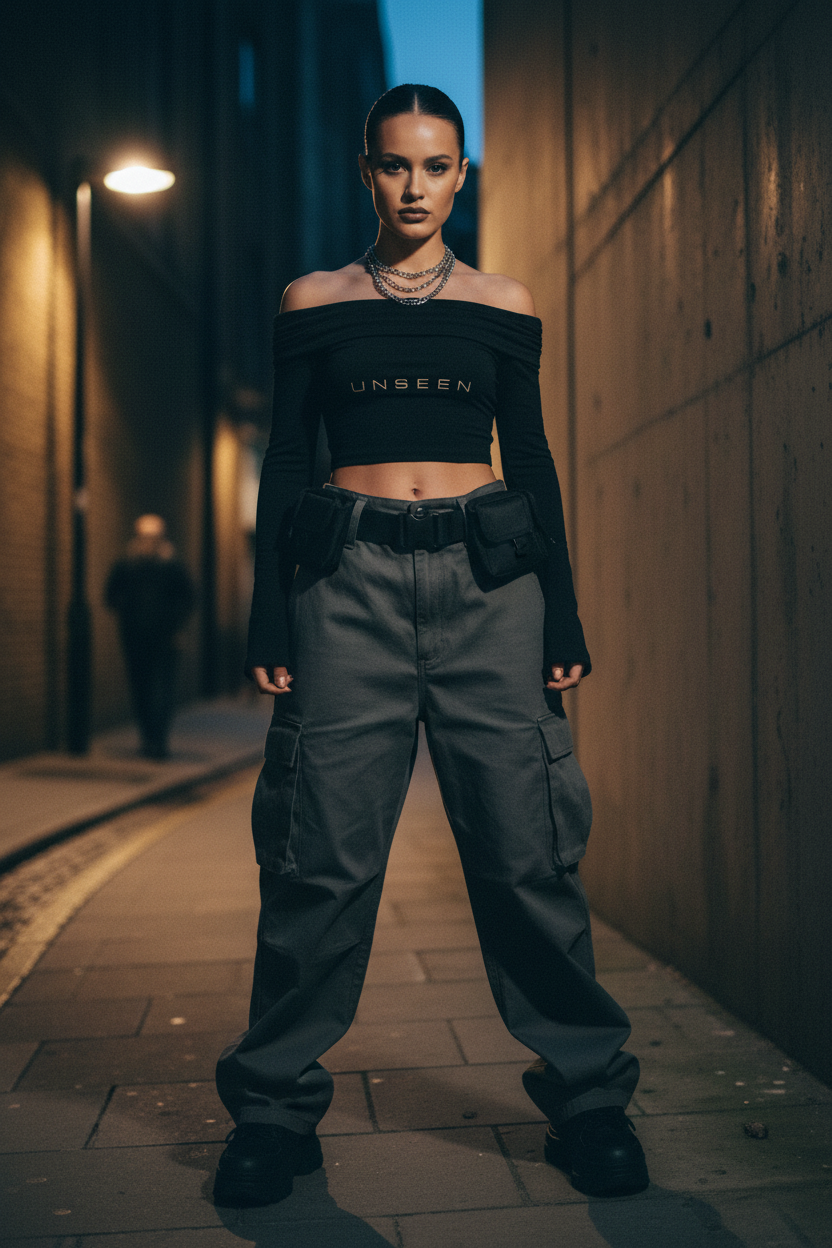 Off-Shoulder Bell Sleeve Crop Top