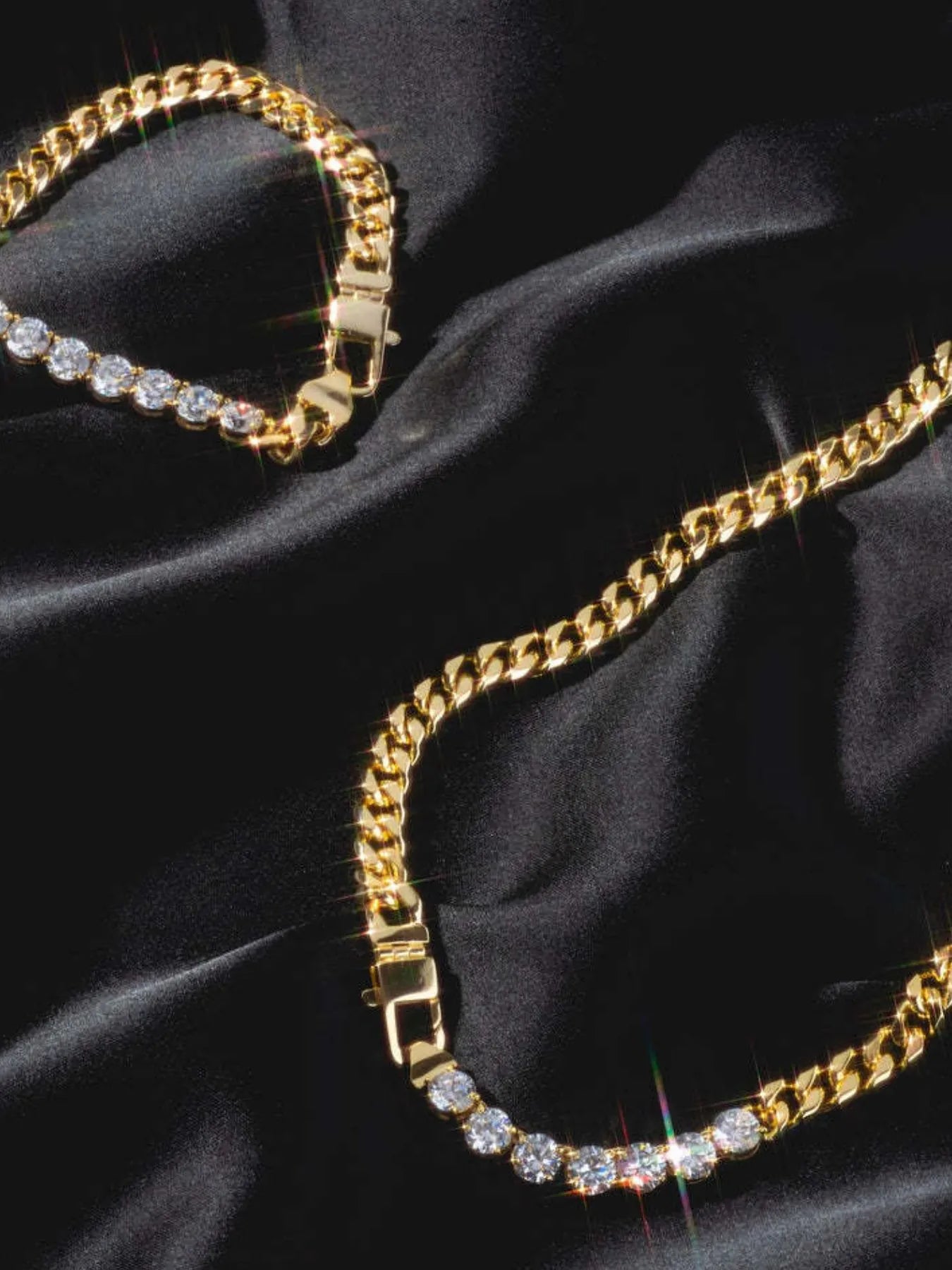 18K Gold-Plated Zircon Necklace and Bracelet Jewelry Set - Premium Necklace from Trendsi - Just $17.84! Shop now at Craftklart.store