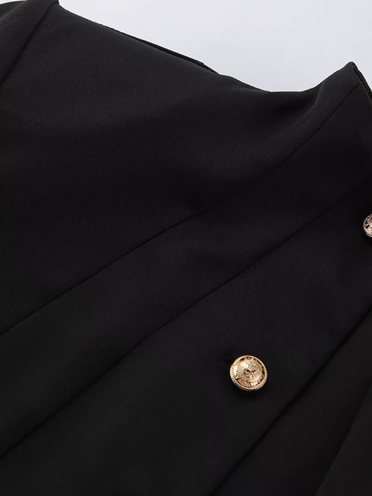 Elegant stand collar blazer and mini skirt set by Trendsi, featuring a stylish dress with a tailored blazer and matching skirt.