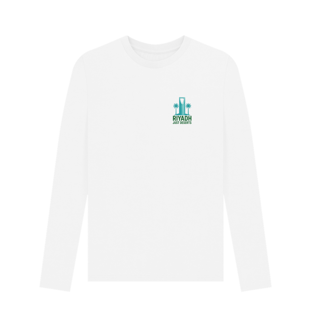 White Printed Long Sleeve T Shirt Front