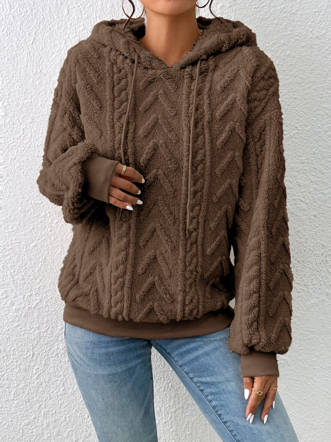 Drawstring Long Sleeve Hoodie - Premium Hoodies from Trendsi - Just $28.74! Shop now at Craftklart.store