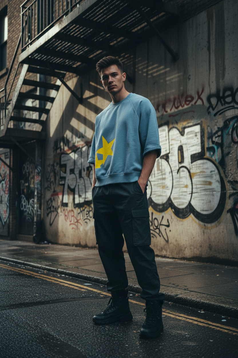 ODMPOD boxy drop shoulder short sleeve T-shirt in soft fabric, featuring a relaxed fit and casual style.
