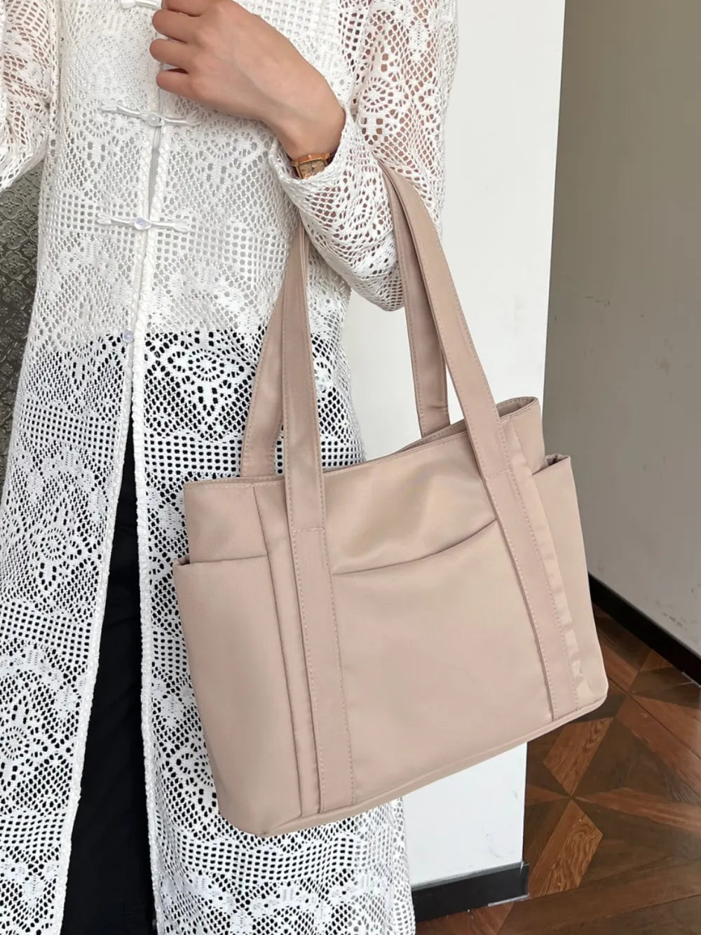Oxford Cloth Tote Bag with Zipper - Premium from Trendsi - Just $19.05! Shop now at Craftklart.store