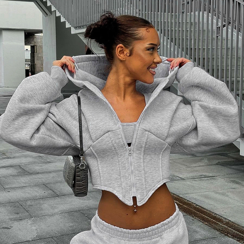 Zipper Hoodie Cardigan Y2K - Craftklart.store