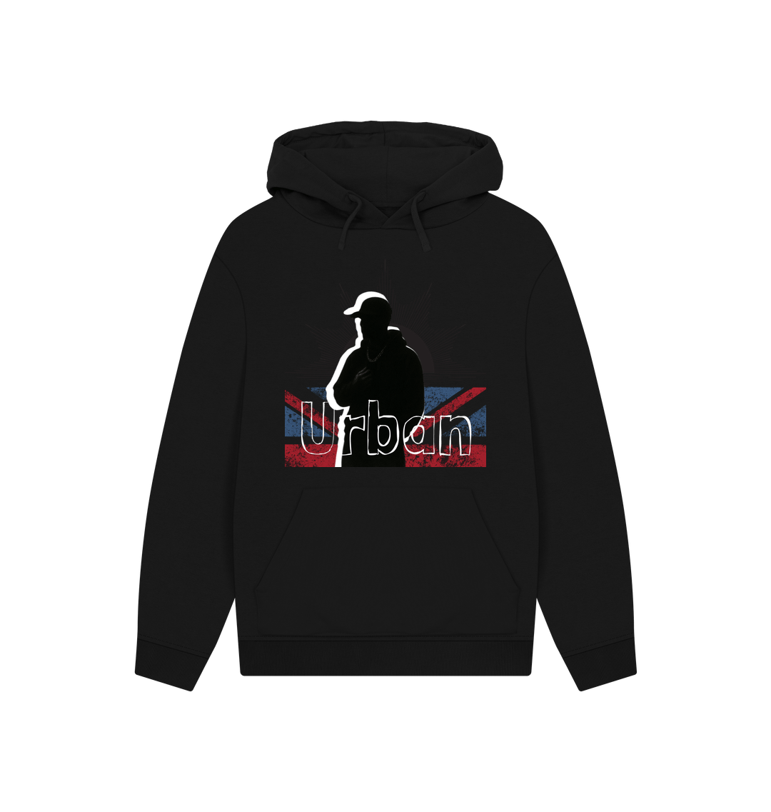 Black Printed Hoody Front