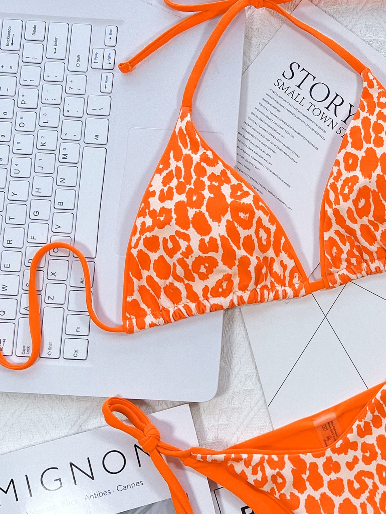 Leopard Print Halter Neck Tie Side Bikini Set - Premium Bikini from Trendsi - Just $18.25! Shop now at Craftklart.store