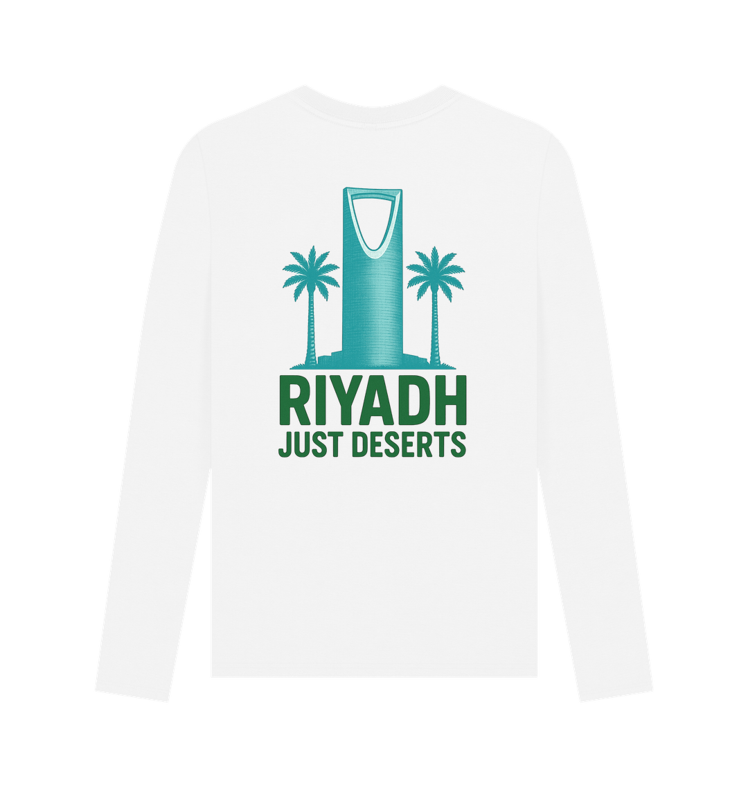 White Printed Long Sleeve T Shirt Back