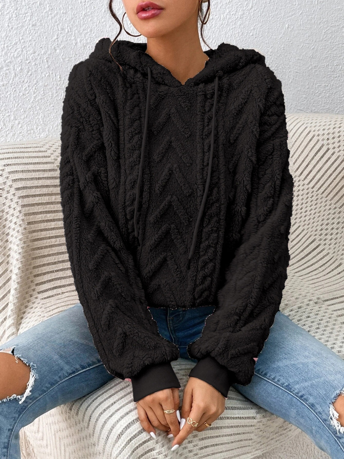 Drawstring Long Sleeve Hoodie - Premium Hoodies from Trendsi - Just $28.74! Shop now at Craftklart.store