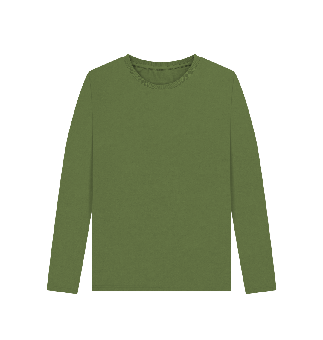 Khaki Printed Long Sleeve T Shirt Front