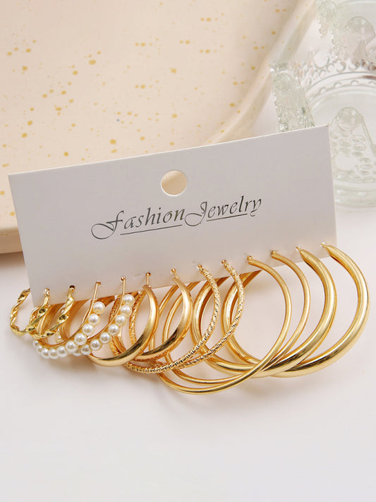 Metal Earrings Square Geometric Earrings Retro Earrings Set 6 Pieces - Premium Earings from kakaclo - Just $5.40! Shop now at Craftklart.store