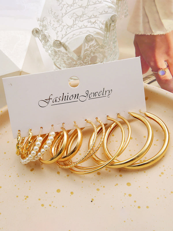 Metal Earrings Square Geometric Earrings Retro Earrings Set 6 Pieces - Premium Earings from kakaclo - Just $5.40! Shop now at Craftklart.store