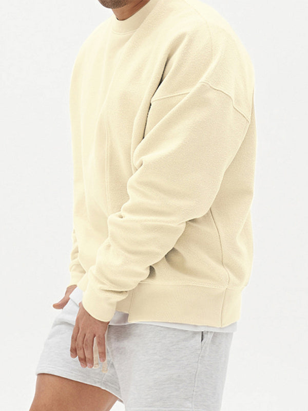 Men's Knitted Stitching Solid Color Casual Crew Neck Sweatshirt - Premium Sweatshirt from Craftklart.store - Just $18.78! Shop now at Craftklart.store