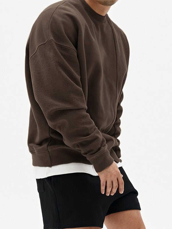 Men's Knitted Stitching Solid Color Casual Crew Neck Sweatshirt - Premium Sweatshirt from Craftklart.store - Just $18.78! Shop now at Craftklart.store