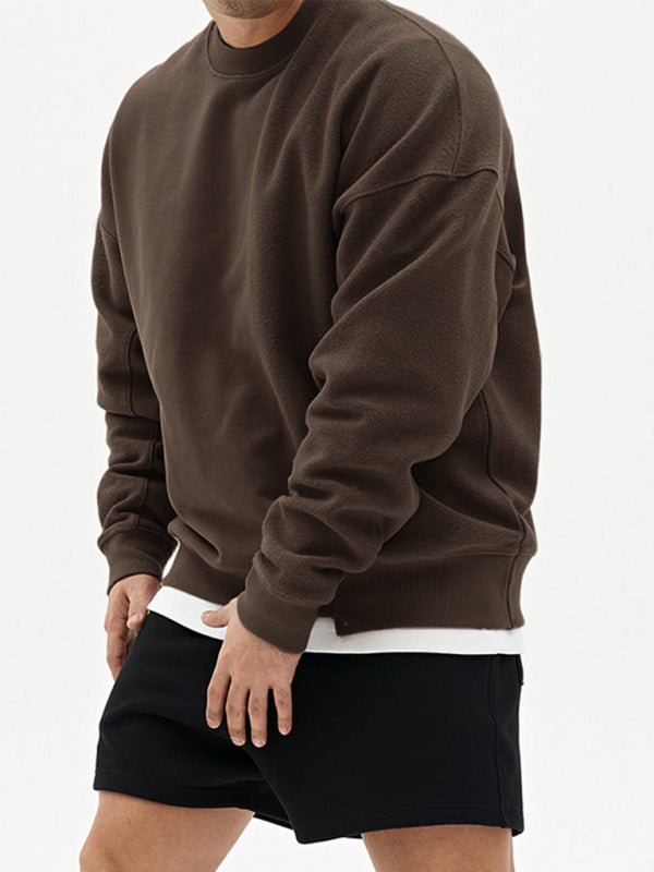 Men's Knitted Stitching Solid Color Casual Crew Neck Sweatshirt - Premium Sweatshirt from Craftklart.store - Just $18.78! Shop now at Craftklart.store