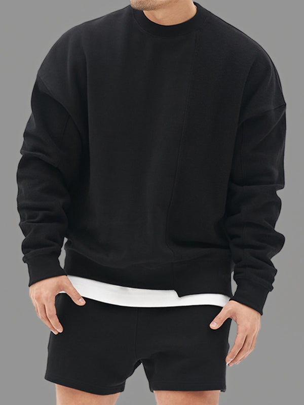 Men's Knitted Stitching Solid Color Casual Crew Neck Sweatshirt - Premium Sweatshirt from Craftklart.store - Just $18.78! Shop now at Craftklart.store