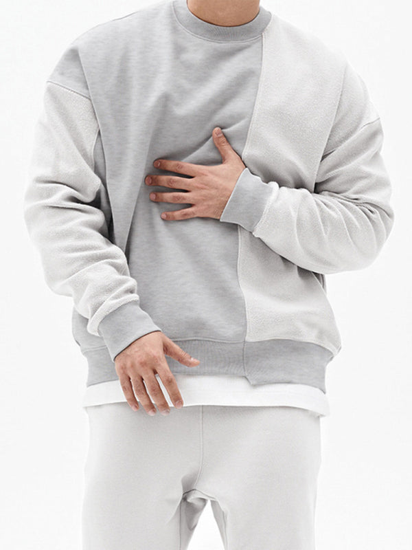 Men's Knitted Stitching Solid Color Casual Crew Neck Sweatshirt - Premium Sweatshirt from Craftklart.store - Just $18.78! Shop now at Craftklart.store