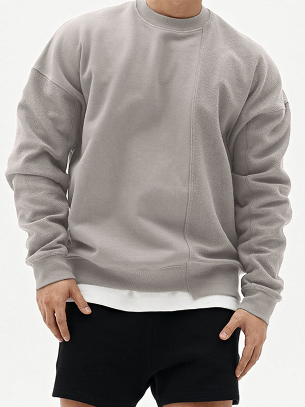 Men's Knitted Stitching Solid Color Casual Crew Neck Sweatshirt - Premium Sweatshirt from Craftklart.store - Just $18.78! Shop now at Craftklart.store