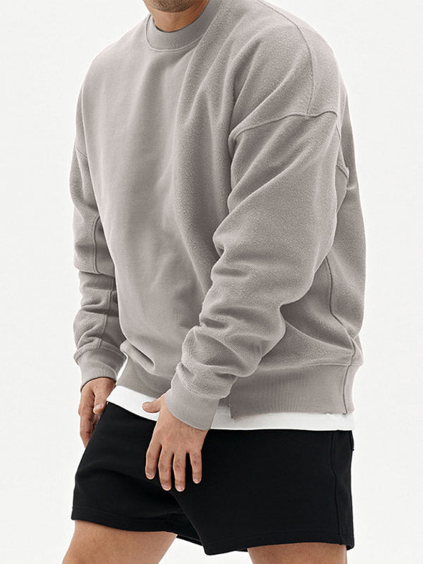 Men's Knitted Stitching Solid Color Casual Crew Neck Sweatshirt - Premium Sweatshirt from Craftklart.store - Just $18.78! Shop now at Craftklart.store