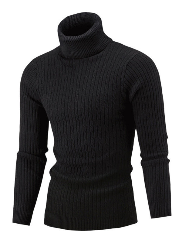 Men's Turtleneck Casual Tight Stretch Sweater