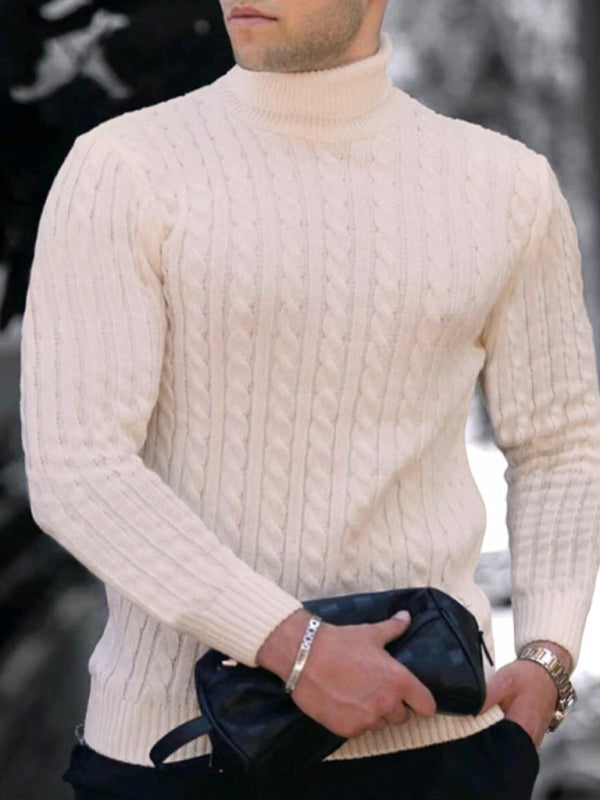 Men's Turtleneck Casual Tight Stretch Sweater