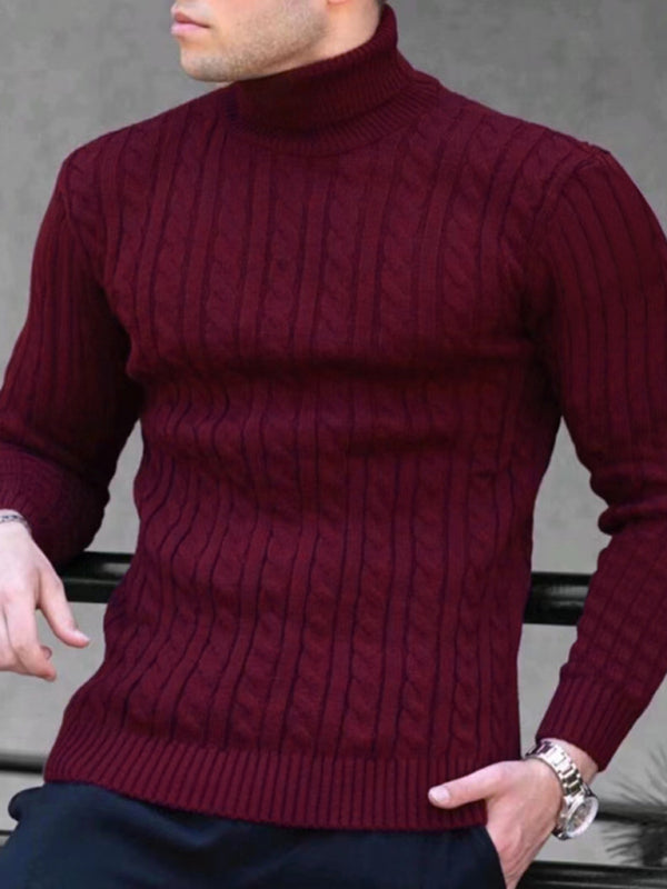 Men's Turtleneck Casual Tight Stretch Sweater
