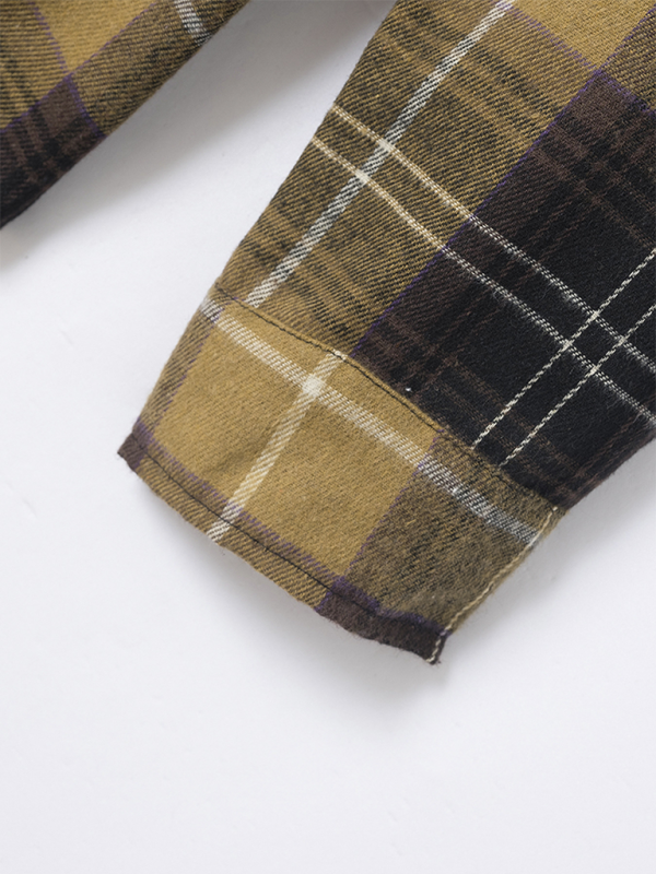 Men's Brushed Thin Plaid Long-sleeved Casual Shirt