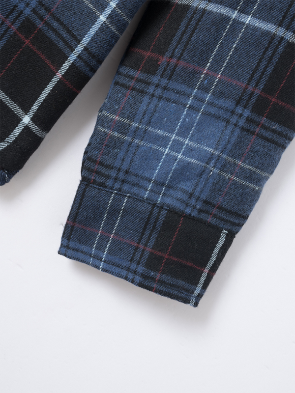 Men's Brushed Thin Plaid Long-sleeved Casual Shirt