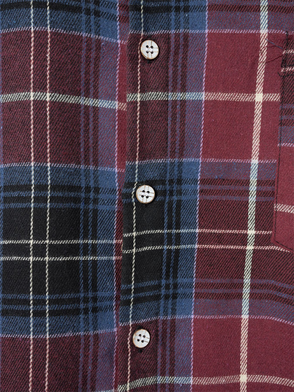 Men's Brushed Thin Plaid Long-sleeved Casual Shirt