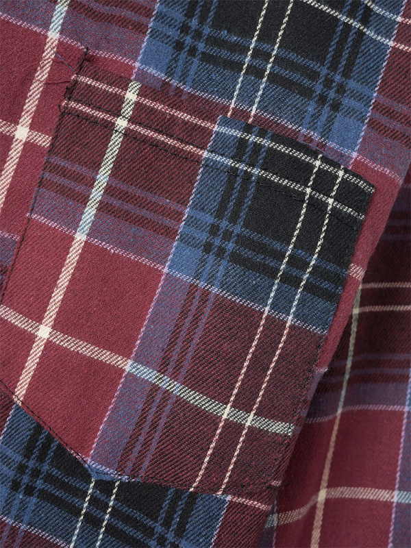 Men's Brushed Thin Plaid Long-sleeved Casual Shirt