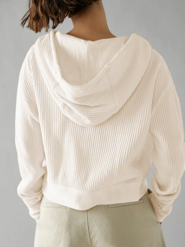 Women Spring-Summer Lightweight Woven Jacket with Slant Pockets - Craftklart.store