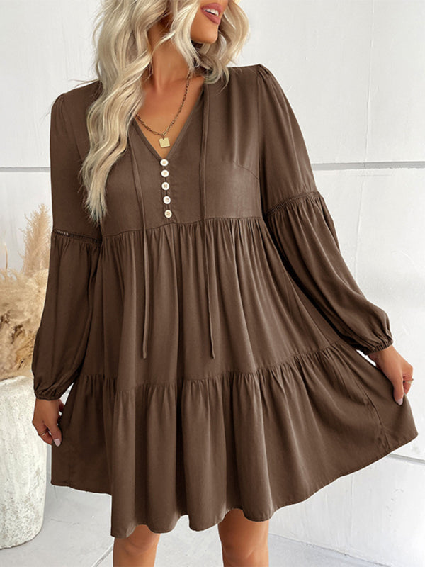 Women's Long-sleeved Short Dress - Premium Dress from kakaclo - Just $19.96! Shop now at Craftklart.store
